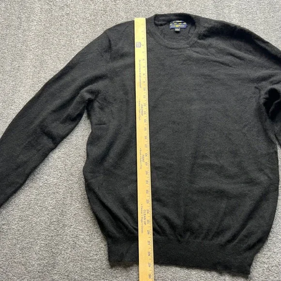 Club Room Sweater Mens Large Black 100% Cashmere 2-Ply Crewneck Long Sleeve Knit - Picture 6 of 14